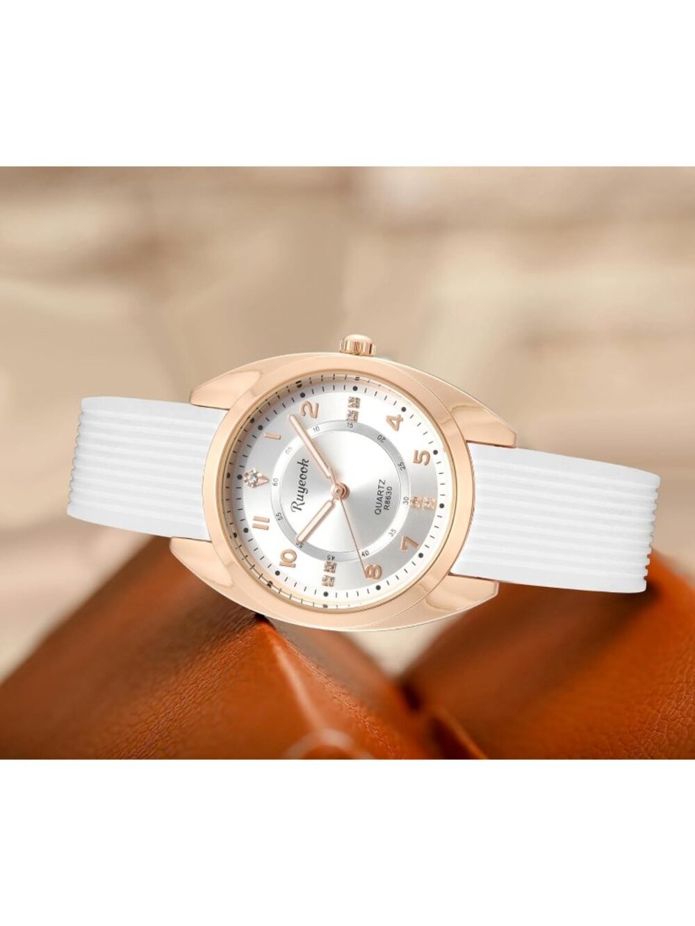 Women's White Analog Quartz Elegant Silicone Band Waterproof Nurse Wrist Watch - Picture 2 of 6